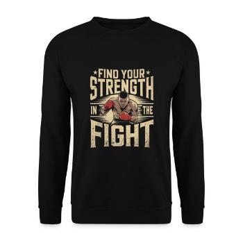 Trouvez votre force dans les sports de boxe de combat - Sweat-shirt Unisexe - noir - Devant - Alina (178cm) & Michal (187cm)