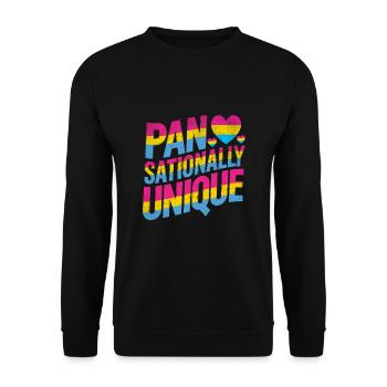 Pan sional einzigartige LGBTQIA Pride Pansexualität - Unisex Pullover - Schwarz - Vorne - Alina (178cm) & Michal (187cm)