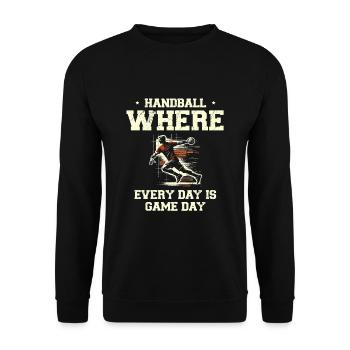 Handball Where Every Day Is Game Day Handball - Unisex Sweatshirt - black - Front - Alina (178cm) & Michal (187cm)