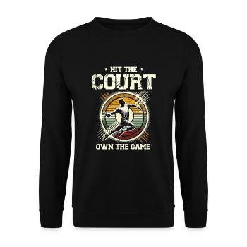 Frapper le terrain Posséder le jeu Handball Sports Athlète - Sweat-shirt Unisexe - noir - Devant - Alina (178cm) & Michal (187cm)