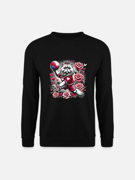 Thème de la Saint-Valentin Handball Sports Athlète - Sweat-shirt Unisexe - noir