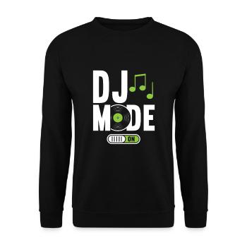 DJ Mode On Discjockey Humor - Unisex Pullover - Schwarz - Vorne - Alina (178cm) & Michal (187cm)