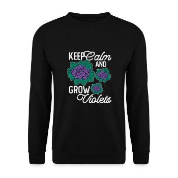 Veilchenliebe für Floristen Mit Humor - Unisex Pullover - Schwarz - Vorne - Alina (178cm) & Michal (187cm)