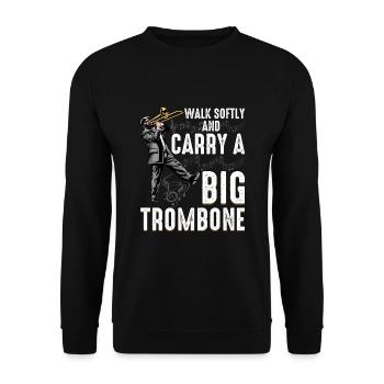 Posaunen-Humor Für Marschkapellen-Fans - Unisex Pullover - Schwarz - Vorne - Alina (178cm) & Michal (187cm)