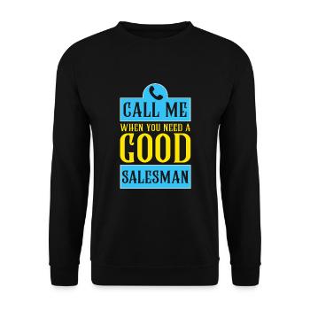 Bon vendeur, experts de la vente, humour - Sweat-shirt Unisexe - noir - Devant - Alina (178cm) & Michal (187cm)