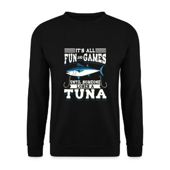 Humour au thon pour les pêcheurs en haute mer - Sweat-shirt Unisexe - noir - Devant - Alina (178cm) & Michal (187cm)