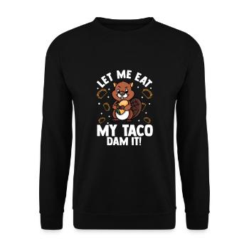 Cheeky beaver saying for beaver lovers - Unisex Sweatshirt - black - Front - Alina (178cm) & Michal (187cm)