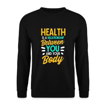 Mentale Stärke - Health & Body Beziehung - Unisex Pullover - Schwarz - Vorne - Alina (178cm) & Michal (187cm)