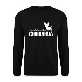 Chihuahua - Unisex Sweatshirt - black - Front - Alina (178cm) & Michal (187cm)