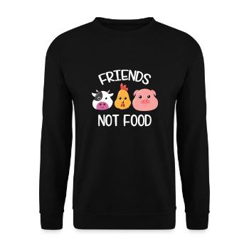Amis, pas de nourriture - Sweat-shirt Unisexe - noir - Devant - Alina (178cm) & Michal (187cm)