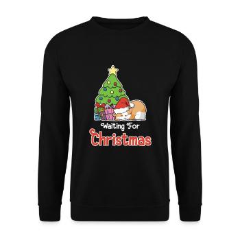 Merry Christmas Santa Guinea Pig Pet Holiday - Unisex Sweatshirt - black - Front - Alina (178cm) & Michal (187cm)