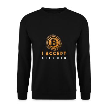 Bitcoin - Unisex Sweatshirt - black - Front - Alina (178cm) & Michal (187cm)