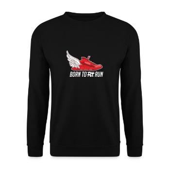 Born To Run Sport Race Amazing Sprint Running Shoe - Unisex Sweatshirt - black - Front - Alina (178cm) & Michal (187cm)