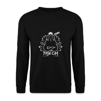 Chat de yoga - Sweat-shirt Unisexe - noir - Devant - Alina (178cm) & Michal (187cm)