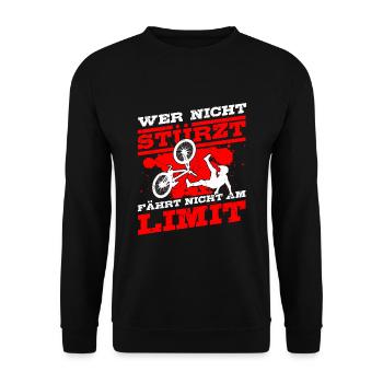 Mountainbike MTB Downhill - Unisex Pullover - Schwarz - Vorne - Alina (178cm) & Michal (187cm)