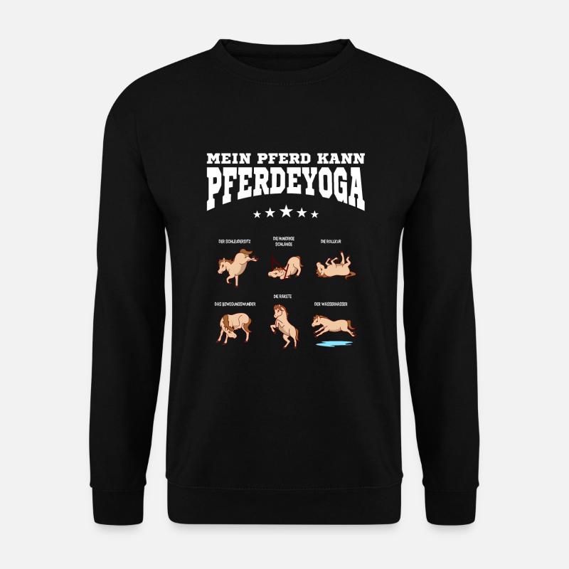 Pferdeyoga Yoga Pferde Reiter - Unisex Pullover - Schwarz