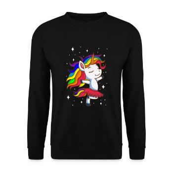 Danseuse de ballet licorne Ballerine Ballet - Sweat-shirt Unisexe - noir - Devant - Alina (178cm) & Michal (187cm)
