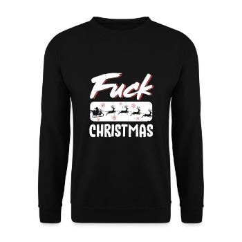 Anti Weihnachten - Unisex Pullover - Schwarz - Vorne - Alina (178cm) & Michal (187cm)