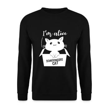 Le chat de Schrödinger - Sweat-shirt Unisexe - noir - Devant - Alina (178cm) & Michal (187cm)