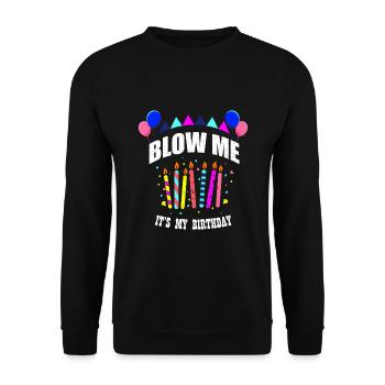 Souffle-moi d'anniversaire en disant pun - Sweat-shirt Unisexe - noir - Devant - Alina (178cm) & Michal (187cm)