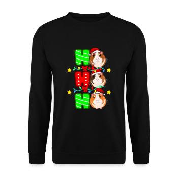 Guinea pig Christmas - Unisex Sweatshirt - black - Front - Alina (178cm) & Michal (187cm)