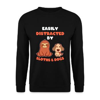 Paresseux et chiens - Sweat-shirt Unisexe - noir - Devant - Alina (178cm) & Michal (187cm)