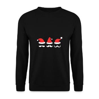Christmas Mustache - Unisex Pullover - Schwarz - Vorne - Alina (178cm) & Michal (187cm)