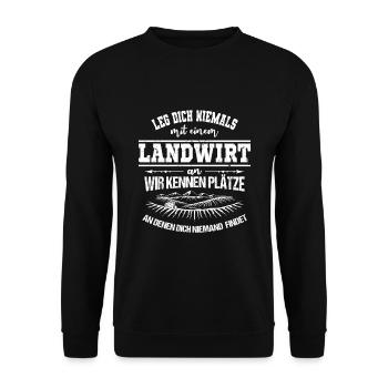 Landwirt Landwirtschaft - Unisex Pullover - Schwarz - Vorne - Alina (178cm) & Michal (187cm)