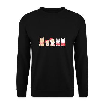Christmas dogs - Unisex Sweatshirt - black - Front - Alina (178cm) & Michal (187cm)