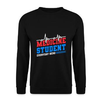 Medizin Student - Unisex Pullover - Schwarz - Vorne - Alina (178cm) & Michal (187cm)