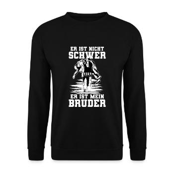 Soldat Bundeswehr - Er ist mein Bruder - Unisex Pullover - Schwarz - Vorne - Alina (178cm) & Michal (187cm)