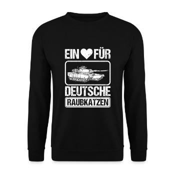 Panzerfahrer Deutsche Raubkatzen Militär Panzer - Unisex Pullover - Schwarz - Vorne - Alina (178cm) & Michal (187cm)