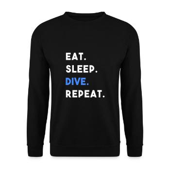 EAT SLEEP DIVE REPEAT - Sweat-shirt Unisexe - noir - Devant - Alina (178cm) & Michal (187cm)