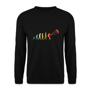 Kitesurfer Evolution Kite Kitesurfing - Unisex Pullover - Schwarz - Vorne - Alina (178cm) & Michal (187cm)