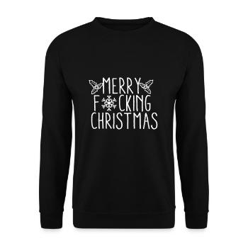 Anti Feiertage Anti Xmas  Geschenk - Unisex Pullover - Schwarz - Vorne - Alina (178cm) & Michal (187cm)