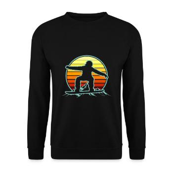 Snowboarden Snowboard Snowboarder Geschenkideen - Unisex Pullover - Schwarz - Vorne - Alina (178cm) & Michal (187cm)