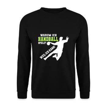Handball spielen Handballer Handballspielen Spruch - Unisex Pullover - Schwarz - Vorne - Alina (178cm) & Michal (187cm)