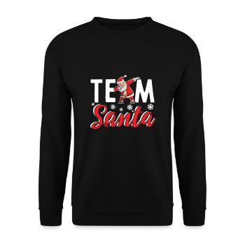 Team Santa - Unisex Pullover - Schwarz - Vorne - Alina (178cm) & Michal (187cm)
