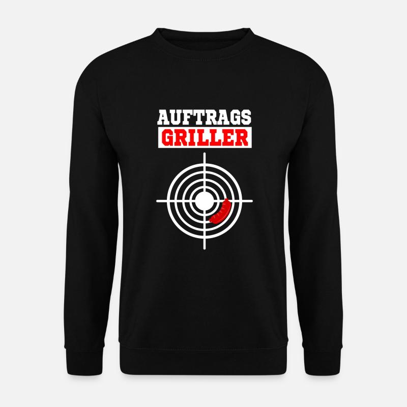 "Auftragsgriller" grillen lustiger Grillspruch - Unisex Pullover - Schwarz