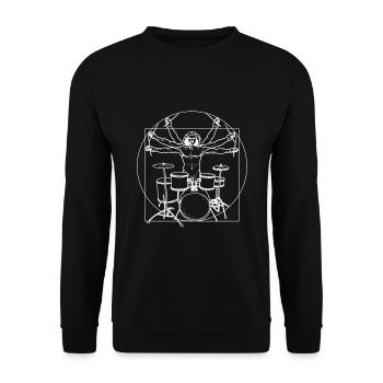 Batteur tambours Batteur Da Vinci - Sweat-shirt Unisexe - noir - Devant - Alina (178cm) & Michal (187cm)