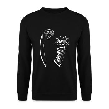 Bogenschießen Ich bin dein Vater - Unisex Pullover - Schwarz - Vorne - Alina (178cm) & Michal (187cm)