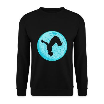 Parkour Freerunning Backflip Akrobat Freestyle - Unisex Pullover - Schwarz - Vorne - Alina (178cm) & Michal (187cm)
