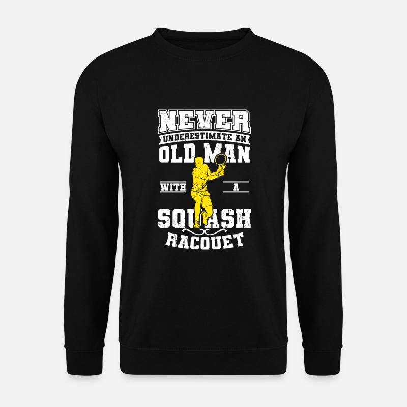 Squash Spieler Alter Mann - Unisex Pullover - Schwarz