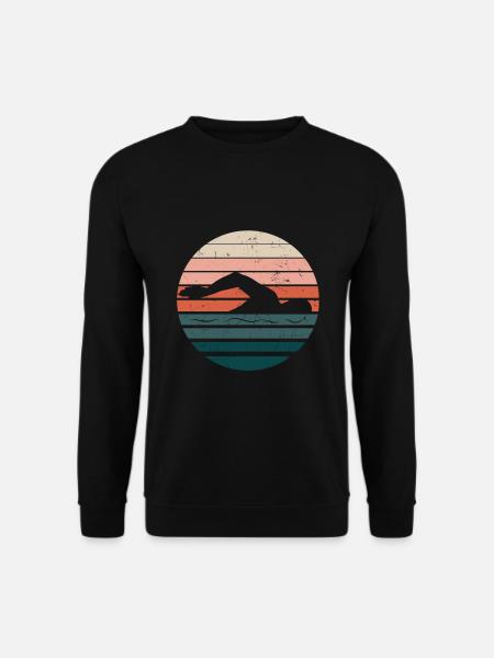 Nageur nageur vintage rétro - Sweat-shirt Unisexe - noir
