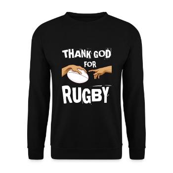 Maillot rugby mains de Michel-Ange - Sweat-shirt Unisexe - noir - Devant - Alina (178cm) & Michal (187cm)