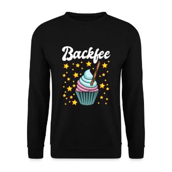 Backfee Hobbybäcker Bäckerin Backen Cupcake Muffin - Unisex Pullover - Schwarz - Vorne - Alina (178cm) & Michal (187cm)