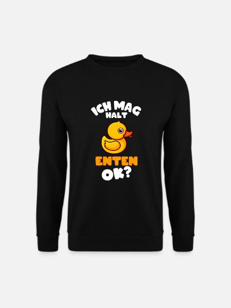 Enten Shirt Ich mag Enten Gelbe Ente Geschenkidee - Unisex Pullover - Schwarz