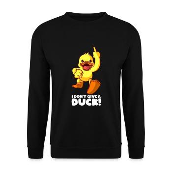 Funny duck - I don't give a duck! - Unisex Sweatshirt - black - Front - Alina (178cm) & Michal (187cm)