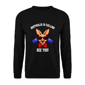 L'Australie appelle adieu routard cadeau - Sweat-shirt Unisexe - noir - Devant - Alina (178cm) & Michal (187cm)
