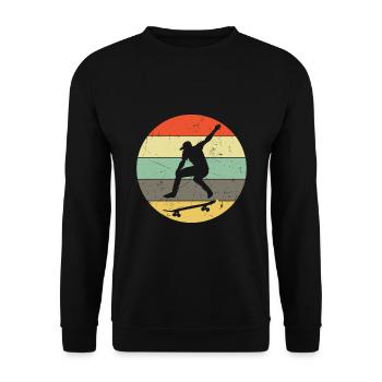 Retro skateboarding - skateboarder - Unisex Sweatshirt - black - Front - Alina (178cm) & Michal (187cm)